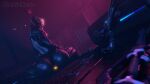  3d_(artwork) alien big_butt black_body butt detailed_background digital_media_(artwork) genitals hi_res humanoid oberon_(warframe) pussy tenno teratophilia thekidxeno thick_thighs video_games warframe weapon white_body wide_hips 