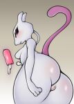  2020 3_fingers anthro big_butt blush butt female fingers genitals hi_res legendary_pok&eacute;mon mewtwo nintendo pok&eacute;mon pok&eacute;mon_(species) purple_eyes pussy saltyxodium solo video_games 