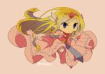  1girl artist_name back belt blonde_hair blue_eyes blush dress floating_hair gloves jewelry long_hair looking_at_viewer multicolored_hair necklace pink_dress princess_zelda solo the_legend_of_zelda the_legend_of_zelda:_spirit_tracks the_legend_of_zelda:_the_wind_waker tiara tokuura 