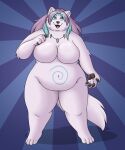  anthro breasts canid canine canis female hair lilbluefoxie mammal solo wolf 