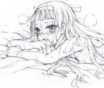  bangs blunt_bangs chaotic-unknown cum facial graphite_(medium) greyscale kannagi monochrome nagi solo tears traditional_media 