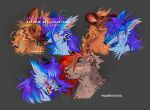  2024 anthro black_nose blep blue_body blue_fur blush bust_portrait canid canine chruscik_(dudelinooo) cuddling digital_media_(artwork) ear_tuft eyes_closed facial_piercing fangs felid fur gofer_(dudelinooo) grey_background grey_body grey_fur grey_hair group hair hi_res licking licking_another male mammal multiple_images nose_piercing nose_ring nudelinooo open_mouth open_smile pantherine piercing pink_nose pink_tongue portrait purple_hair red_hair ring_piercing sharp_teeth simple_background smile snow_leopard teeth tongue tongue_out trio tuft 