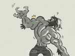  anthro beatriz_rebollo big_muscles canid canine clothed clothing growth hi_res male mammal mid_transformation muscle_growth muscular mythological_canine mythological_creature mythology nathan_(beatriz) rear_view solo topless transformation were werecanid werecanine werewolf 