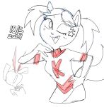 2024 anthro blood bodily_fluids bodypaint brandy_and_mr._whiskers brandy_harrington canid canine canis cheerleader_outfit dated dbaru disney domestic_cat domestic_dog duo face_paint felid feline felis female kitty_katswell mammal nickelodeon nosebleed pigtails t.u.f.f._puppy