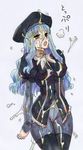  blue_hair breasts bukkake caren_hortensia covered_nipples cum cum_on_body cum_on_breasts cum_on_clothes cum_on_hair cum_on_upper_body fate/stay_night fate_(series) kikuta layered_sleeves long_hair medium_breasts panties pantyhose solo thighband_pantyhose thighhighs traditional_media underwear yellow_eyes 