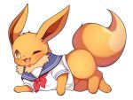absurd_res asian_clothing big_butt blush butt clothing distracting_watermark east_asian_clothing eevee female feral generation_1_pokemon hi_res japanese_clothing japanese_school_uniform looking_at_viewer meme nintendo nuzzle_the_eevee one_eye_closed pokemon pokemon_(species) school_uniform serafuku seviyummy solo thick_thighs uniform watermark wink