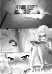  bangs blunt_bangs blush box comic greyscale hetero highres kannagi momoya_show-neko monochrome nagi penis pornography pubic_hair reading sex socks translation_request 