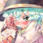  :p blush facejob handjob hat komeiji_koishi penis penis_on_face precum solo_focus tongue tongue_out tora_(torayarou) touhou 