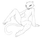 2021 anthro anus black_and_white breasts dreamworks felid female full-length_portrait genitals holding_leg kung_fu_panda mammal master_tigress monochrome nipples nude pantherine portrait presenting presenting_pussy pussy raised_leg sketch solo spread_legs spreading tiger w4g4 whiskers 