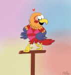  absurd_res avian bird clothed clothing crossdressing feral hi_res kippykat male nickelodeon parrot sergio sergio_(the_casagrandes) solo the_casagrandes 