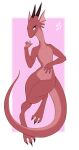  2021 3_toes anthro bedroom_eyes claws feet female flat_chested full-length_portrait hi_res kobold looking_at_viewer muldi_(muldithekobold) narrowed_eyes nude pink_body portrait purple_eyes scalie seductive solo toe_claws toes w4g4 