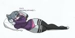  anthro big_breasts blush breasts clothing disney female hi_res knee_highs legwear pace-maker panties solo stockings sweater thick_thighs topwear underwear violet_hopps zootopia 