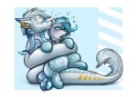  &lt;3 all_the_way_through blue_eyes blue_hair blue_theme blush chimera clothing collar diaper diapersuit draconequus ear_penetration earth equid equine fan_character feral hair hasbro hi_res horse krd latex latex_skinsuit long_body mammal mindfuck misty_(oc) my_little_pony padlock_symbol pawpads penetration pony quadruped rubber rubber_clothing rubber_suit skinsuit tight_clothing zeno 