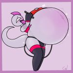  air_inflation air_pump belly belly_inflation big_belly bodily_fluids bulge close_to_bursting clothed clothing demon drdotmadness expansion genital_fluids genitals hi_res horn humanoid hyper hyper_belly inflation legwear male penis precum pump solo thick_thighs thigh_highs tongue tongue_out wrongcable 