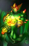  alien anthro elemental_manipulation fire fire_manipulation genitals green_body hi_res humanoid methanosian muscular ninjagreen99 nipples nude penile_spines penis 