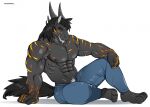  akai.kaze anthro demon dragon_horse equid equine hell horse male mammal marcus_snook muscle_worship muscular pecs solo 