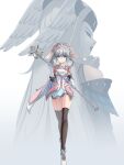  absurdres blue_eyes cape dress grey_hair hat head_wings highres melia_antiqua o-ring revvie short_dress simple_background solo staff thighhighs white_background xenoblade_chronicles_(series) xenoblade_chronicles_1 xenoblade_chronicles_3 