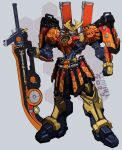  2022 clenched_hand dygenguar holding holding_sword holding_weapon kamen_rider kamen_rider_gaim kamen_rider_gaim_(series) looking_to_the_side mecha no_humans robot science_fiction skaphel super_robot super_robot_wars super_robot_wars_original_generation sword weapon 