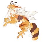  2022 ambiguous_gender arthropod brown_body brown_fur canid canine digital_media_(artwork) dragon feral fur furred_dragon hoot_(disambiguation) hybrid insect_wings mammal orange_body orange_fur paws simple_background solo white_background wings 