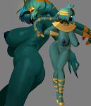  absurd_res anthro areola armor bell big_breasts blue_body blue_fur blue_hair blue_nipples breasts butt circlet claws clothing curvy_figure cyclops egyptian egyptian_headdress eldritch_abomination eye_of_horus felid feline female footwear fur hair hanging_breasts hi_res high_heels humanoid inner_ear_fluff mammal nipples nude nyanlathotep_(sucker_for_love) pseudo_hair side_boob side_butt side_view simple_background solo sucker_for_love svvyart tentacle_hair tentacles tuft vambraces voluptuous yellow_eyes 