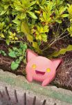 animal_focus blank_eyes bush commentary english_commentary from_above happy highres hoppip horezai looking_at_viewer looking_up no_humans open_mouth photo_background pokemon pokemon_(creature) smile solo yellow_eyes 