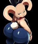  absurd_res anthro big_butt black_clothing black_eyes bunny_costume butt clothed clothing costume crossdressing domestic_pig dragon_ball hi_res huge_butt male mammal nathanatwar oolong_(dragon_ball) solo suid suina sus_(pig) 