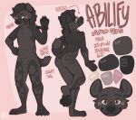  abilify_(character) anthro butt cute_expression eyewear facial_markings front_view fur gesture glasses head_markings hyaenid male male/male mammal markings model_sheet navel nowandlater pawpads rear_view smile smiling_at_viewer solo spots spotted_body spotted_fur spotted_hyena waving 