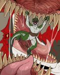  absurd_res anthro bodily_fluids dinosaur dripping featureless_crotch front_view glistening glistening_tongue green_body green_scales green_tail grey_body grey_scales group head_spikes hi_res imminent_oral_vore imminent_vore imperatorcaesar male pink_tongue pupils red_body red_scales reptile saliva saliva_drip saliva_on_tongue saliva_string scales scalie slit_pupils solo_focus spikes spikes_(anatomy) tan_teeth tongue trio white_body white_scales yellow_eyes 