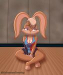 anthro big_breasts breasts doberdraw female hare lagomorph leporid lola_bunny looney_tunes mammal rabbit redesign sitting_on_ground smug_face solo space_jam space_jam:_a_new_legacy thick_thighs tunesquad warner_brothers 