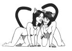  age_difference animal_humanoid black_hair breasts cat_humanoid claws felid felid_humanoid feline feline_humanoid female hair hi_res humanoid jewelry joan_jett joan_jett_&amp;_the_blackhearts mammal mammal_humanoid monochrome necklace nipples nude one_eye_closed pubes square_crossover unknown_artist wink 