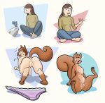  &lt;3 absurd_res big_pussy cheeruprey clothed clothing feet female feral genitals hi_res human love mammal nude pussy rodent sciurid soles solo thick_thighs toes transformation underwear 