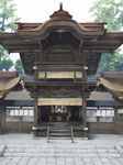  bad_id bad_pixiv_id copyright_request east_asian_architecture gen_(genetrix) highres mirror no_humans realistic scenery shide shrine stairs tree 