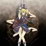  aceshigh album_cover arm_warmers bdsm blonde_hair bondage bound cover green_eyes mizuhashi_parsee multiple_arms pointy_ears scarf short_hair solo touhou 