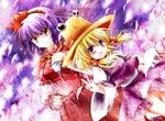  bad_id bad_pixiv_id blonde_hair eyes fuupu hat highres moriya_suwako multiple_girls red_eyes short_hair touhou yasaka_kanako 