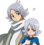  2boys @@@ ahoge alternate_costume bad_id bad_pixiv_id blush crossover fubuki_shirou heartcatch_precure! inazuma_eleven inazuma_eleven_(series) look-alike male_focus multiple_boys olivier_(heartcatch_precure!) precure scarf white_hair 