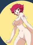  armband artist_request breasts choker cutie_honey cutie_honey_(character) hairband heart kisaragi_honey magical_girl medium_breasts nipples nude open_mouth pussy re:_cutie_honey red_eyes red_hair short_hair solo tattoo uncensored 