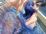  1girl ahegao arched_back blue_hair blush breasts censored cum cum_in_pussy doggystyle fucked_silly game_cg glasses hetero kagami_hirotaka kiryuu_sabato large_breasts long_hair mosaic_censoring one-piece_swimsuit overflow penis pool rolling_eyes saliva school_swimsuit sex swimsuit swimsuit_aside taimanin_(series) taimanin_asagi tongue underwater_sex vaginal water wet white_school_swimsuit white_swimsuit yatsu_murasaki 