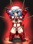  ball_gag bdsm bondage bound bound_wings breasts chain frogtie gag gagged lilish medium_breasts panties remilia_scarlet solo spreader_bar thighhighs topless touhou underwear vibrator wings 
