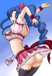  arms_up ass back bad_id bad_pixiv_id blue_eyes blue_hair blush breasts cosplay cure_berry cure_berry_(cosplay) drill_hair earrings fresh_precure! hair_ornament heart heart_hair_ornament jewelry kawashima_ami kitamura_eri long_hair looking_back magical_girl masakichi_(heppouku) medium_breasts midriff nipples no_panties pink_skirt precure pussy seiyuu_connection skirt solo thighhighs toradora! upskirt 