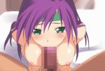  animated animated_gif blush breasts censored faris_scherwiz fellatio final_fantasy final_fantasy_v green_eyes hetero hima medium_breasts oral penis purple_hair solo_focus 