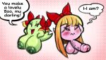  accessory areola balls big_balls big_breasts big_penis blonde_hair blush boo_(mario) breasts duo embarrassed english_text erection exclamation_point female genitals ghost green_areola green_body green_nipples hair hair_accessory hair_ribbon half-closed_eyes hi_res lady_bow male mario_bros narrowed_eyes nintendo nipples one_eye_closed open_mouth paper_mario penis pink_body question_mark ribbons sachasketchy speech_bubble spirit text video_games 