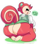  animal_crossing anthro big_breasts big_butt blush breasts butt clothing dress english_text exclamation_point eyes_closed female hi_res huge_butt kneeling leg_markings lewd_dorky mammal markings multicolored_body nintendo open_mouth poppy_(animal_crossing) rodent sciurid socks_(marking) solo speech_bubble text thick_thighs tree_squirrel two_tone_body video_games 