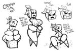  4_legs anthro areola back_boob big_breasts big_butt block breasts butt creeper_(minecraft) english_text female flower genitals looking_at_viewer microsoft minecraft mojang monochrome monster nipples nude open_mouth plant pussy sachasketchy sitting solo text video_games xbox_game_studios 