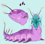  absurd_res antennae_(anatomy) blue_background hi_res imperatorcaesar model_sheet monster mouth_shot open_mouth pink_body purple_body simple_background spiked_tentacles spikes spikes_(anatomy) tentacles 