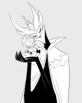  anthro avian bird clothing crown duo embrace eyes_closed father grey_background helluva_boss helluva_venti hi_res holding_another holding_other hug looking_at_another male owl owl_demon paimon_(helluva_boss) parent robe simple_background sitting son stolas_(helluva_boss) 