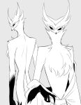  anthro avian bird bottomless clothed clothing grey_background helluva_boss helluva_venti hi_res looking_away looking_back male muscular muscular_anthro muscular_male owl owl_demon paimon_(helluva_boss) robe simple_background solo standing topless 