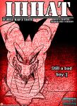  2018 anthro bodily_fluids clothing comic cover cover_art cover_page dragon drooling english_text grin horn if_hell_had_a_taste jacket male saliva scales scar skylar_fidchell smile solo text topwear umbrella viroveteruscy 