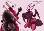  2022 ambiguous_gender arthropod arthropod_abdomen big_breasts big_butt black_body blush breasts butt clothed clothing disembodied_hand dress duo fecharis female female/ambiguous female_focus front_view garter_straps genitals hi_res hollow_knight hornet_(hollow_knight) insect kneeling legwear looking_back nipples non-mammal_breasts non-mammal_nipples partially_clothed pussy raised_clothing raised_dress rear_view red_clothing red_dress solo_focus spicy_triangles stockings team_cherry thigh_highs video_games 