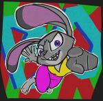  anthro digital_media_(artwork) disney doomer_jesus european_rabbit female graffiti judy_hopps lagomorph leporid mammal oryctolagus rabbit solo street_art zootopia 