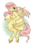  2022 absurd_res big_breasts blue_eyes blush breasts butt colored_nails comfy_lion cutie_mark digital_media_(artwork) digitigrade equid equine female fluttershy_(mlp) friendship_is_magic genitals hair hasbro hi_res hooves horse mammal my_little_pony nails nipples pegasus pink_hair pink_nails pink_nipples pony presenting presenting_hindquarters simple_background solo wings yellow_body 